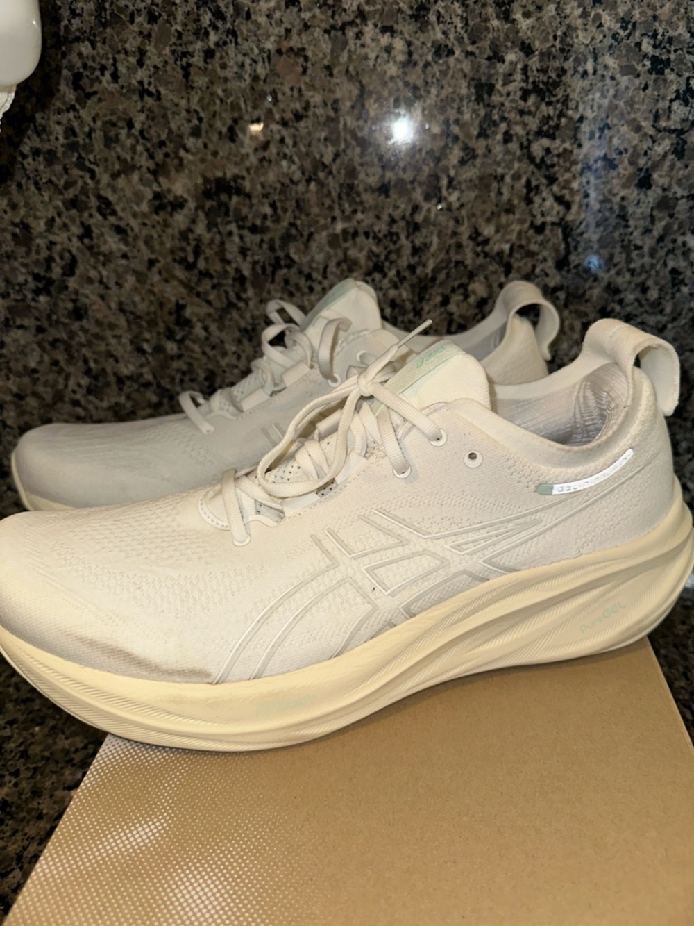 ASICS Gel-Nimbus 26 Running Shoes Off-White and Cream